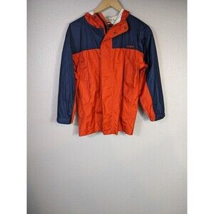 LL Bean‎ Boys Jacket Windbreaker Hooded Orange Blue Size M